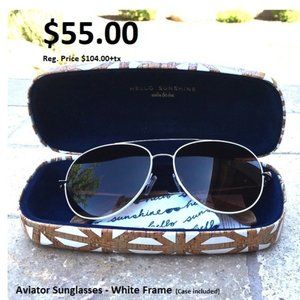 Aviator Sunglasses - White Frame